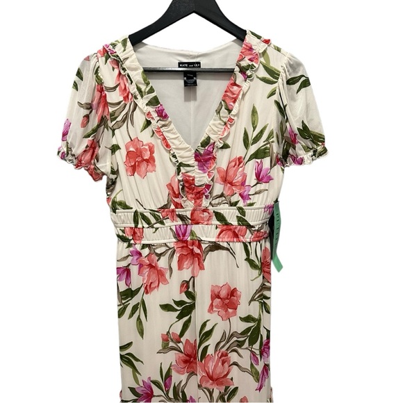 Kate and Lily Women’s V-Neck Puff Sleeve Tiered Floral Maxi Dress NWT - Picture 5 of 13